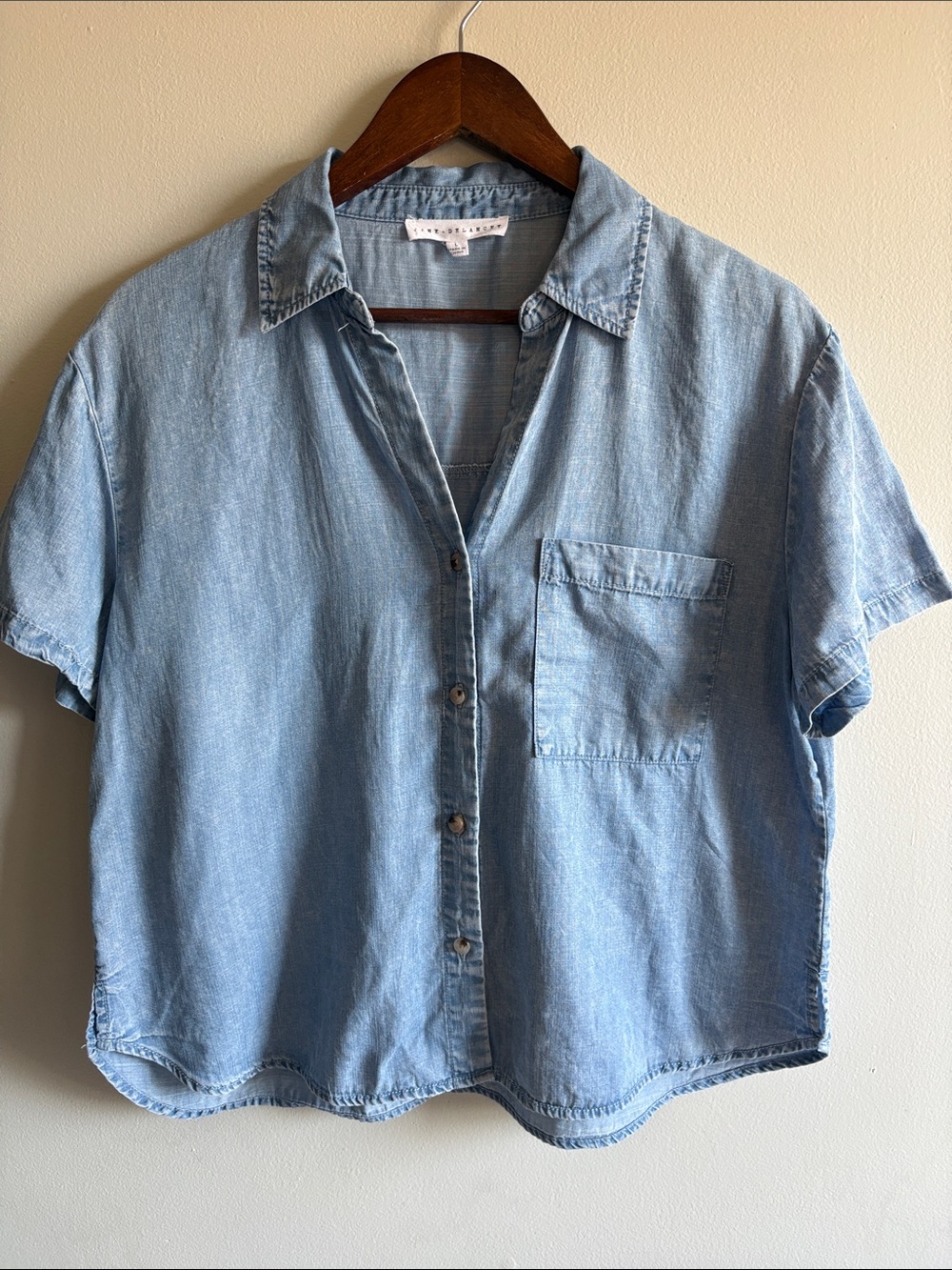 Jane and Delancey Light Blue Denim Button-Up Shirt